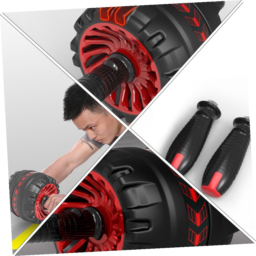 Ab Roller Wheel with Automatic Rebound, Double Exercise Fitness Roller for Abdominal Workout, Silent Mat Included, Home Gym Equipment for Core Strengthening