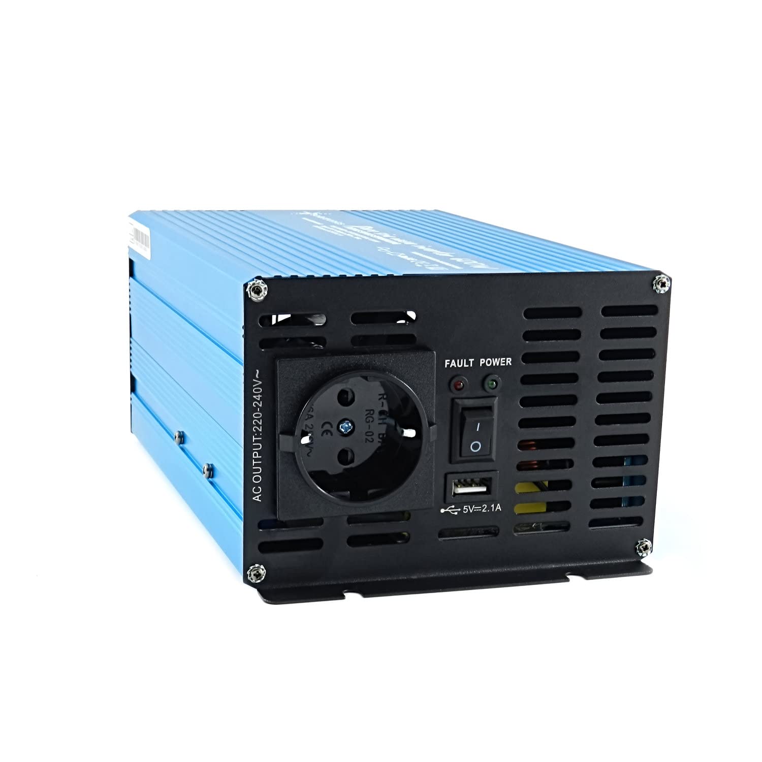 SOLARTRONICS TS600 Spannungswandler 24V 230V Reiner Sinus 600W/1200W Wechselrichter 24V auf 230V Stromwandler mit USB-A Anschluss und AC Steckdose