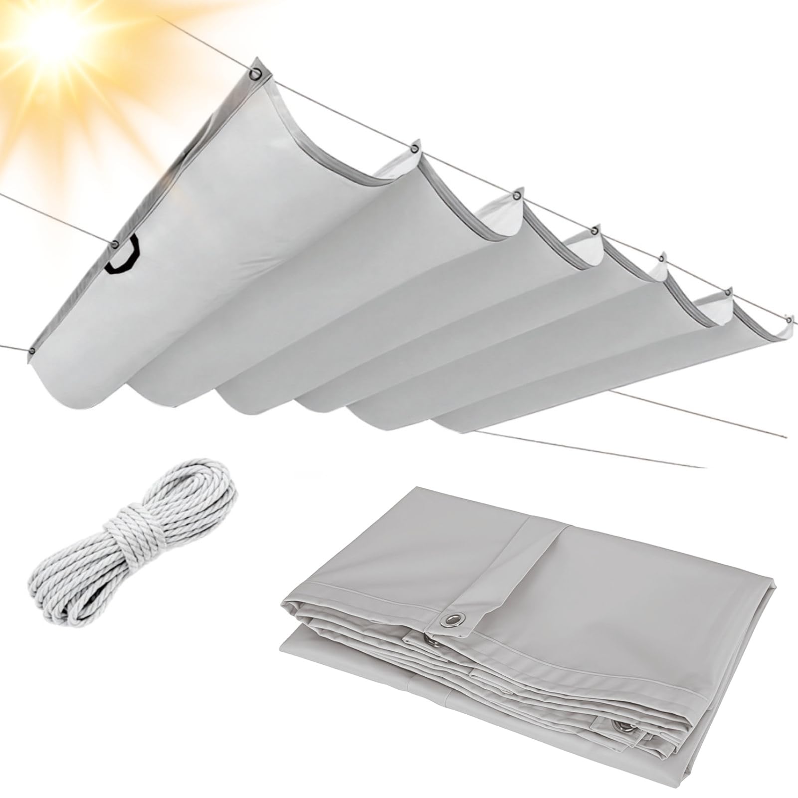 Auvent ondulé de patio 120 x 250 cm pour savourer de longs déjeuners à l'ombre