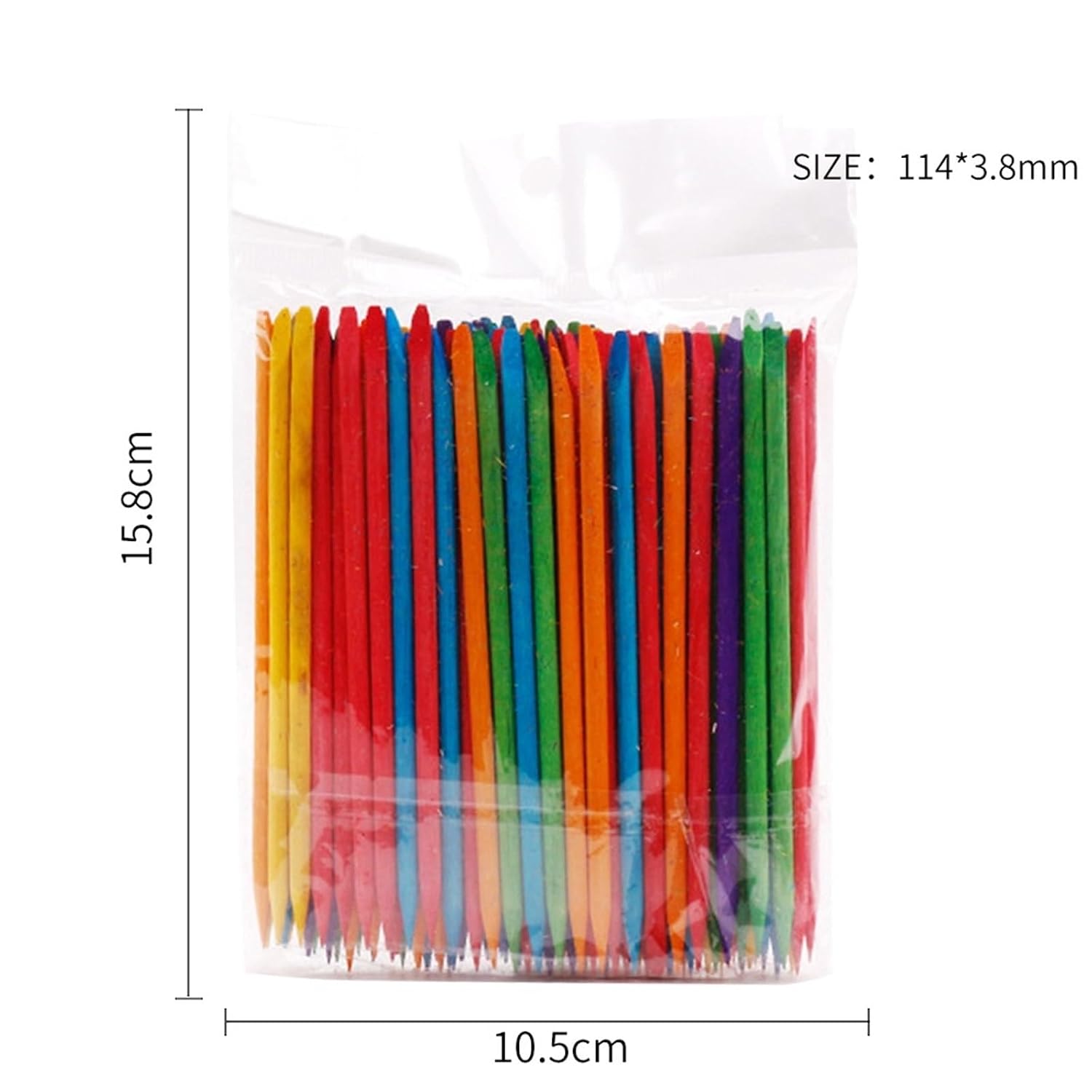 Wood Cuticle Sticks 1000PCS Cuticle Pusher Remover Nail Art Tools Orange Wood Sticks Rhinestones Picker Bead Pusher Manicure Pedicure Care(114mm Chroma)