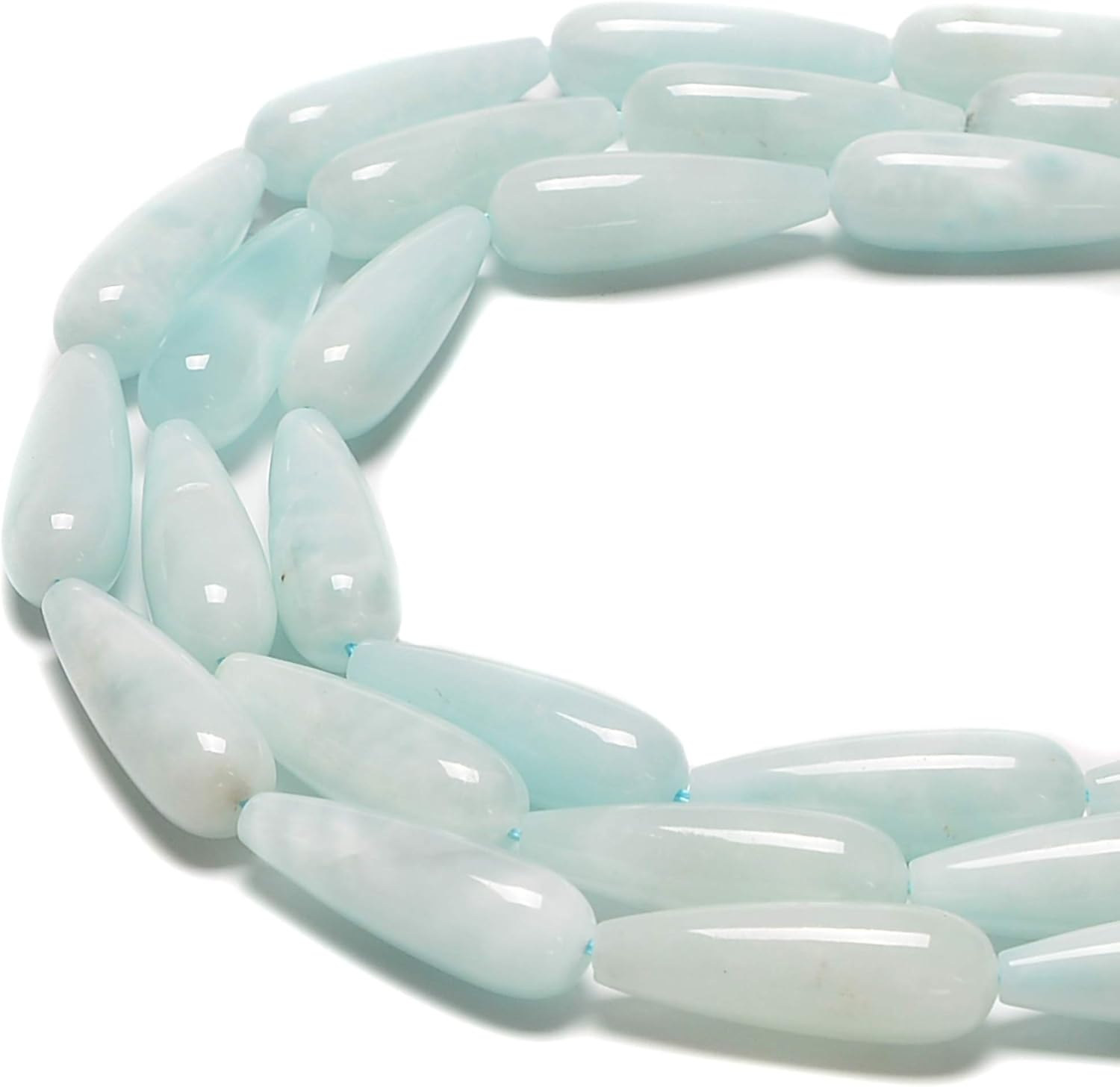 JM Design Light Blue Moonstone Full Teardrop Beads Size 8x20mm 15.5 Strand for Jewelry Making