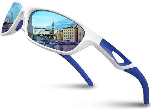 Miniatura 7 de RIVBOS RB831 Lentes de sol polarizados deportivos para hombres montura irrompible TR90 Negro, negro, Negro y gris, Negro&amp;Rosado, Lente de espejo