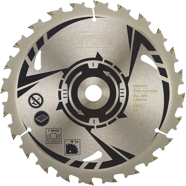 Ryobi CSB184A1 Circular Saw Blade to Fit R18CS7-0, Silver, 184 mm