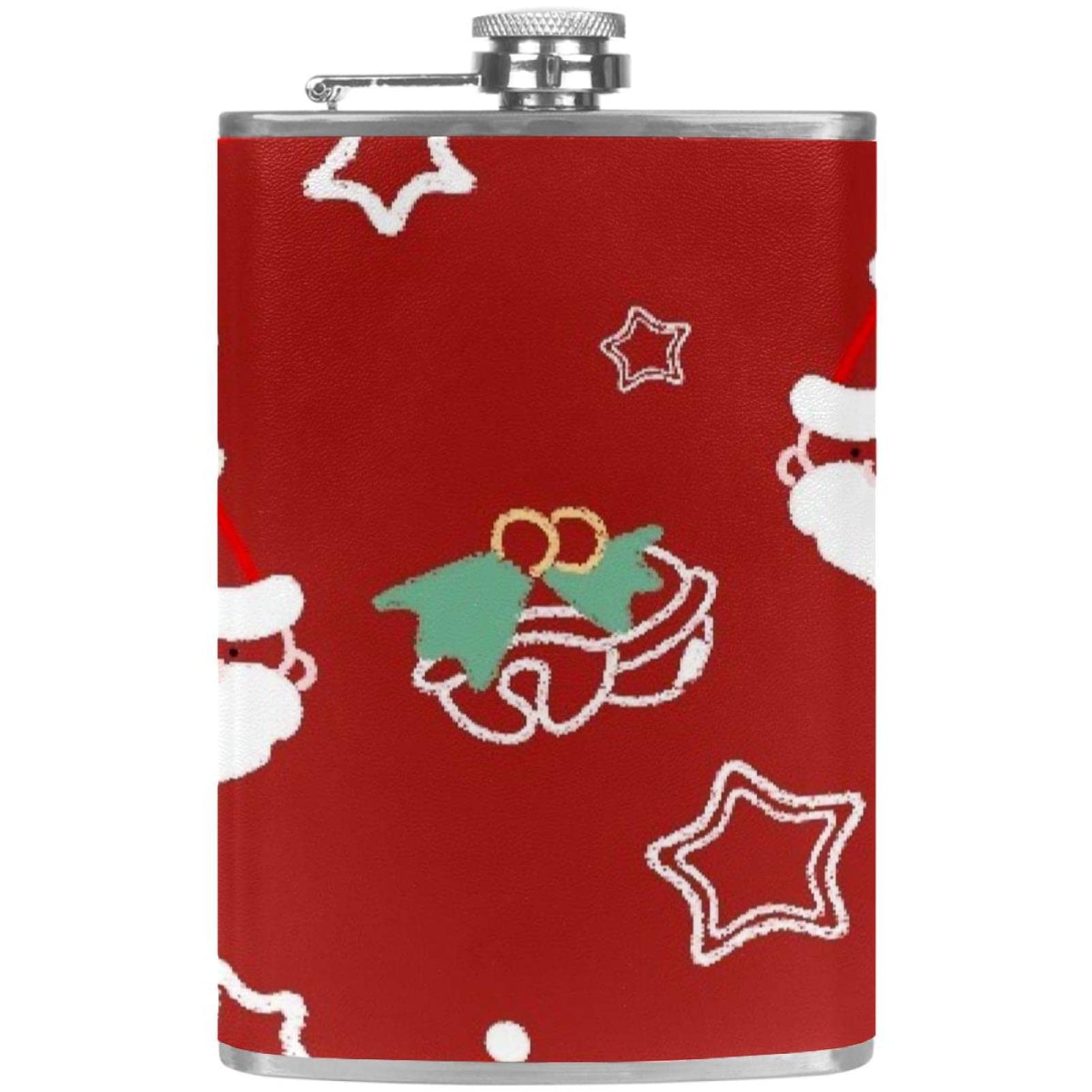 Flasques de Noël pour liqueur en acier inoxydable premium avec gravure cloche étoilée