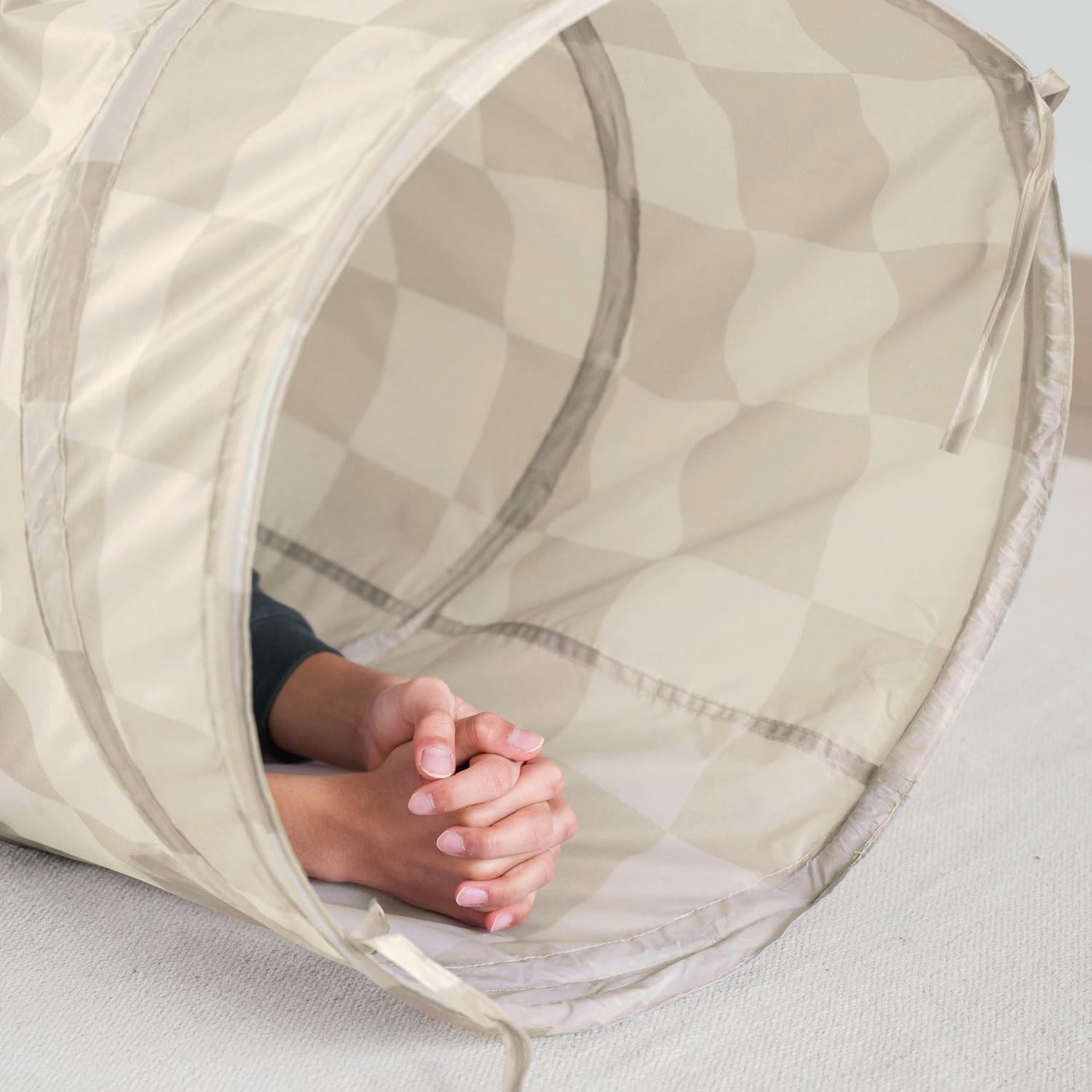 3 Sprouts - Tunnel de Jeu pour Enfant - Extérieur et Intérieur - Damier Beige