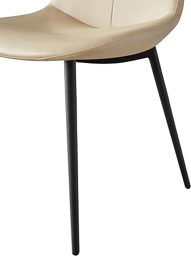 Miniatura 6 de Juego de 2 sillas de comedor con respaldo alto, sillas modernas de cocina y comedor de mediados de siglo, sillas tapizadas de piel sintética,