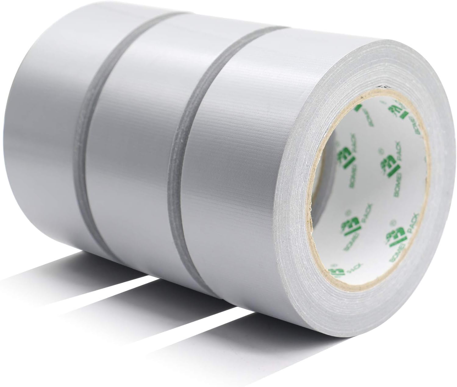 3 Pack,190mic x 48mm x 35y,Premium Silver Cloth Duct Tape, Heavy Duty Waterproof Duck Tape for Repairing, Sealing, Labeling, Home Improvements Jobs -BOMEI PACK