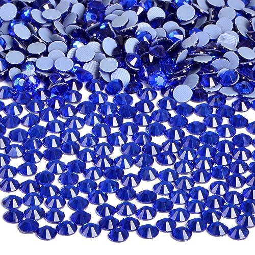 Image of Bymitel Hotfix Crystal Rhinestones Round Gems Iron on DIY Jewelry Making Flat Back for Crafts,Sapphire, 6.3mm(SS30 /288pcs)