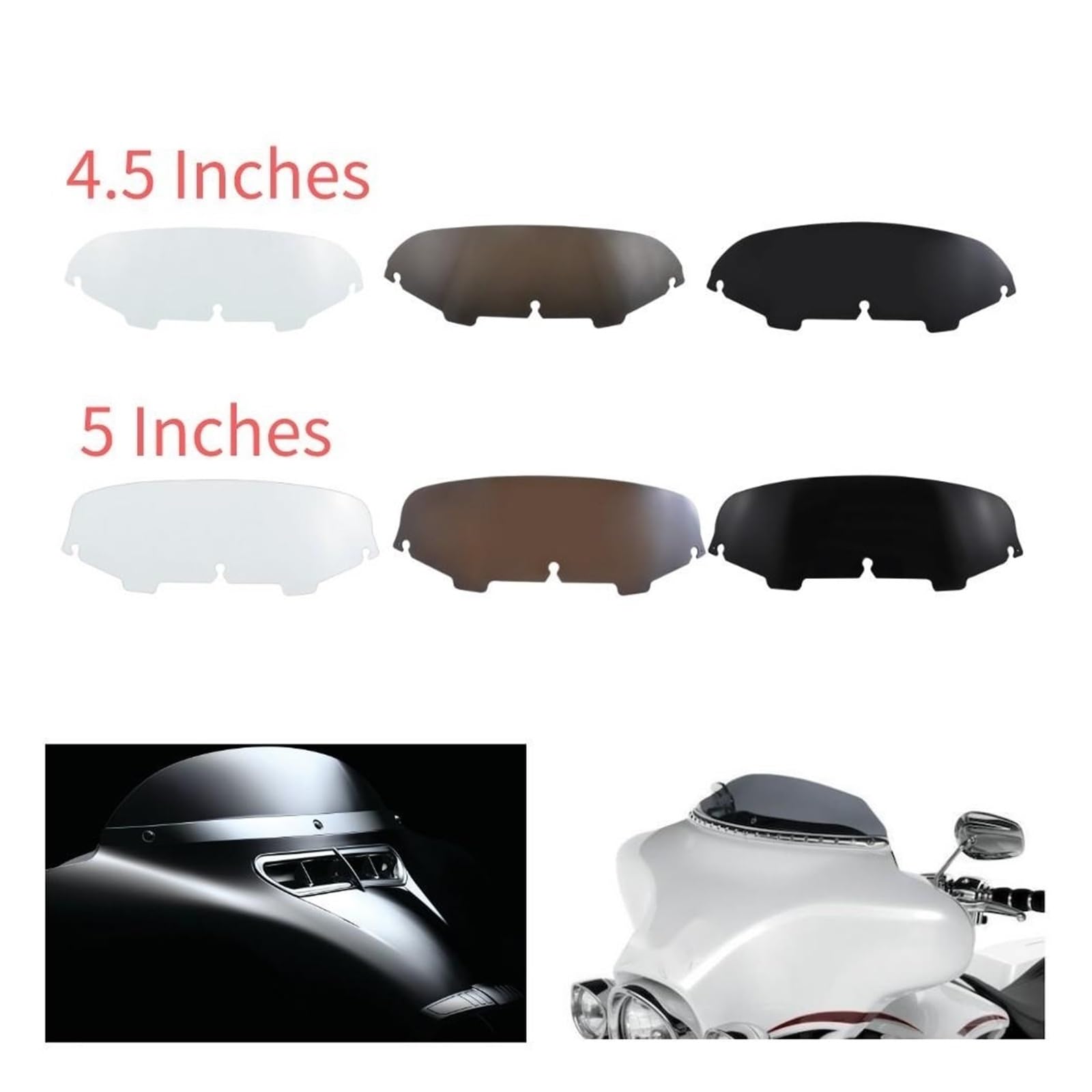 HCmotorku Déflecteurs D'air à Montage De Fourche De Moto Pour Harley Road King Street Glide