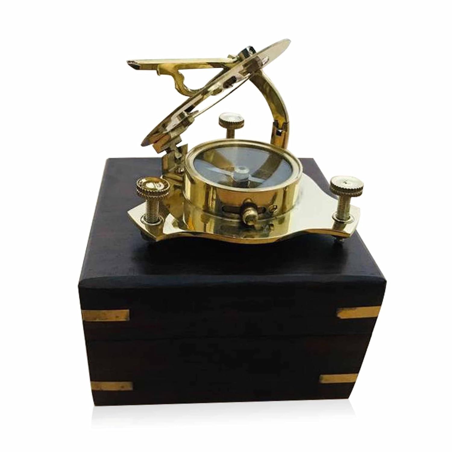 Nautical Sundial Compass for Hiking, Nautical Compass for Outdoor, Pocket Compass for Hiking, Camping Maritime Vintage Brass Sundial Compass by Sun INST Survey.-picture-20