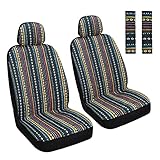 HAIYAOTIMES Baja Saddle Blanket Car Seat Covers Front Set with Seat Belt Pads,...