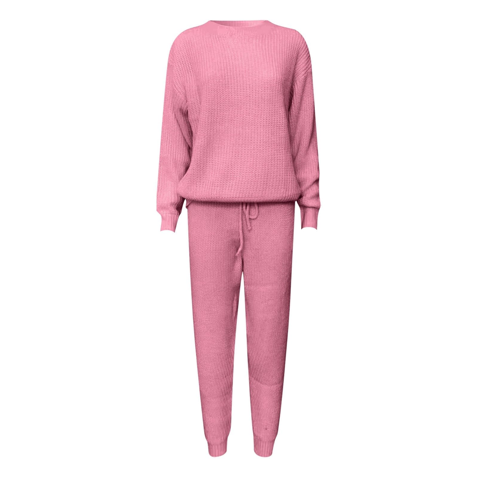Pantalones de Punto Casuales, Pantalones Deportivos Suaves y elásticos, y Top, Ropa cómoda para Relajarse a Diario.