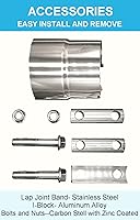 DecoHongDi 2.5 Inch Lap Joint Exhaust Clamps 2 Pack - 304 Stainless Steel Muffler Pipe Repair for Catalytic Converters