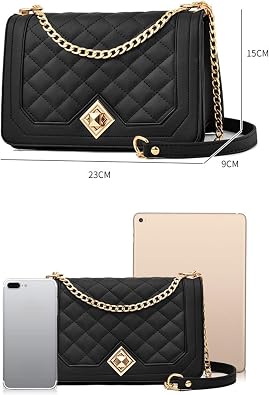 travistar women shoulder bag small - chain shoulder strap crossbody bag - lingge pocket shoulder bag city bag leather fixed multifunction bag