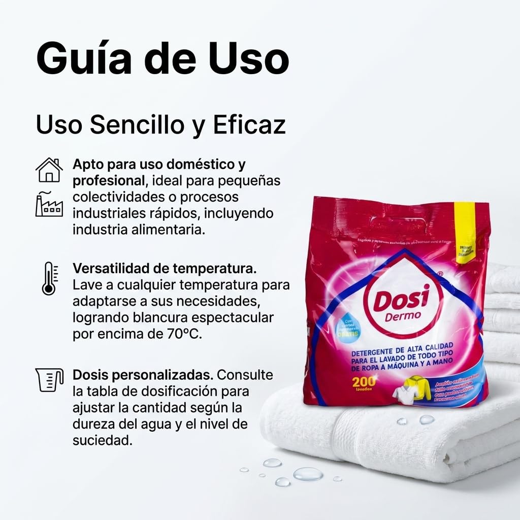 Detergente Superconcentrado en Polvo | Limpieza Profesional de Alto Rendimiento | Con Acción Enzimática y Oxígeno para una Ropa Impecable | Para Múltiples Tejidos