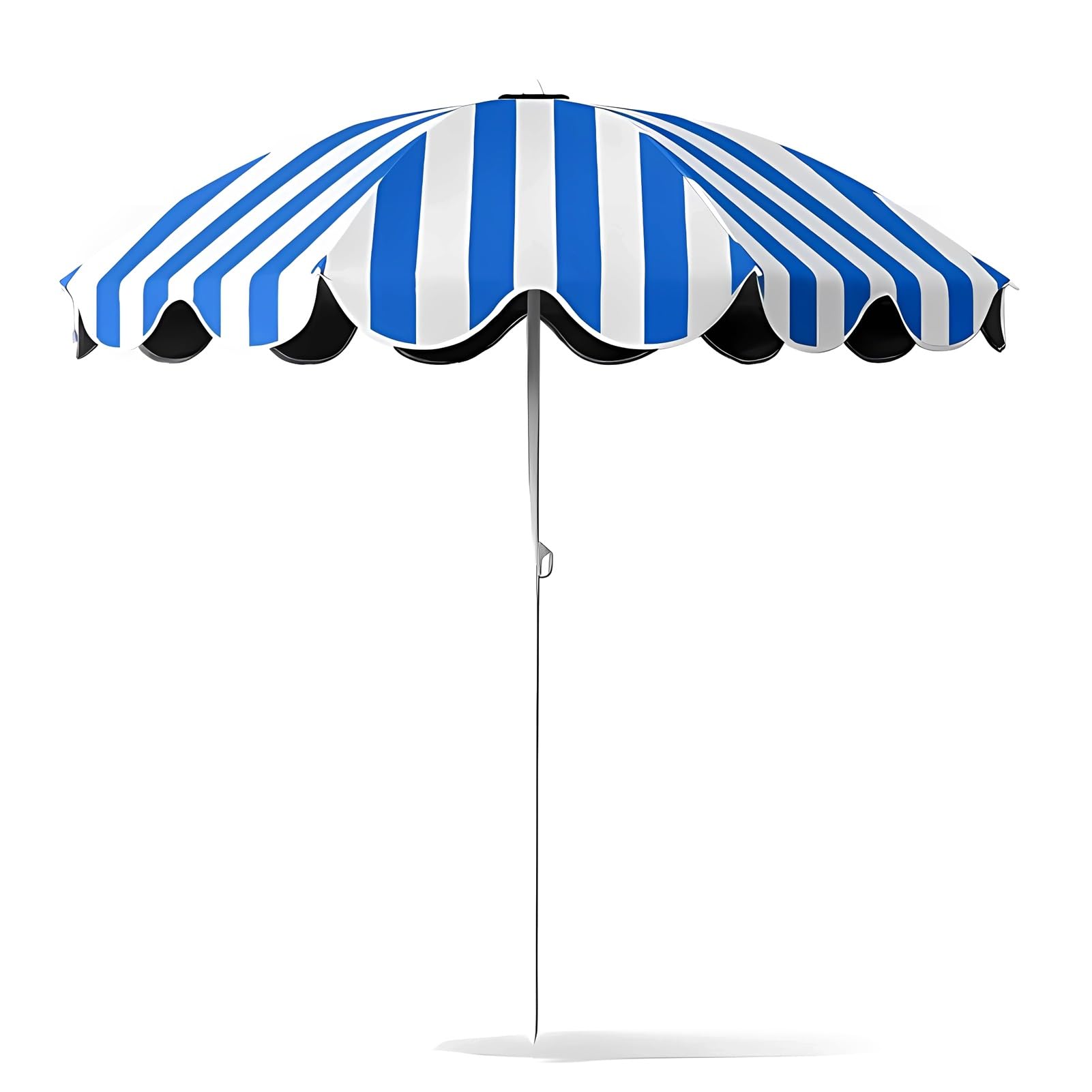 155 Cm Sombrilla de Playa Parasol con Altura Ajustable, UPF 50 + toldo Resistente al Agua, Sombra de Sol portátil de Rayas Azules con Bolsa de Transporte para balcón de jardín al Aire Libre