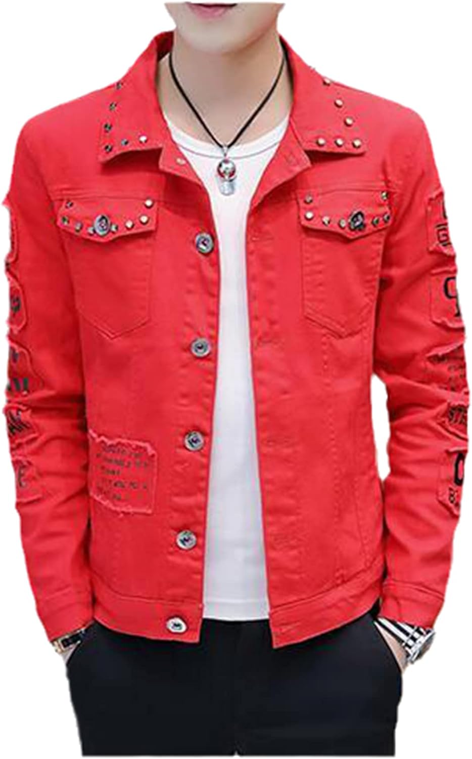 Men Denim Jacket Spring And Autumn Personalized Design Jean Coats Male Slim Fit Solid Color Handsome Versatile