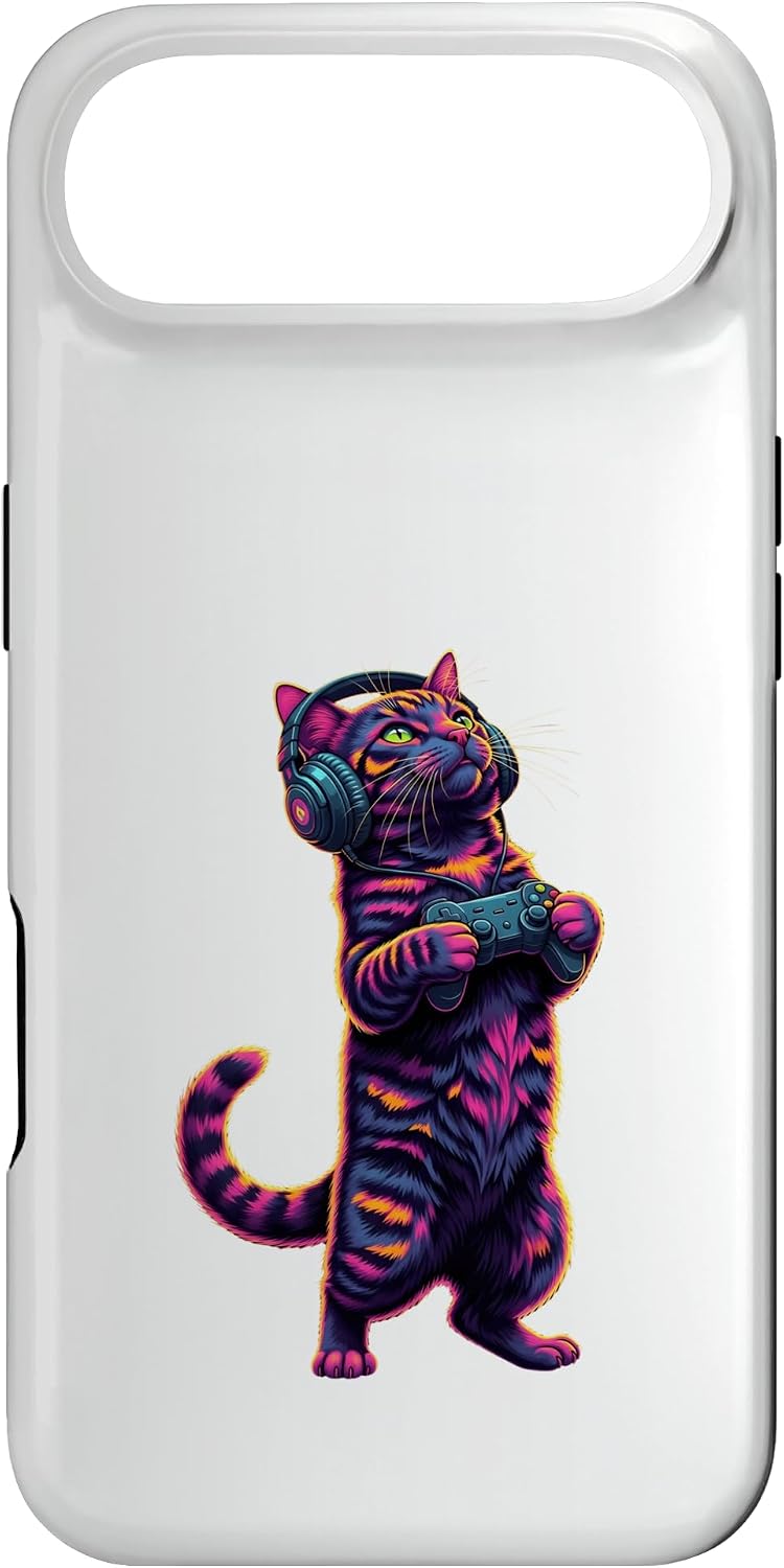 Gamer Cat Headphones Controller Funny Gaming for Men Women Case for iPhone Air