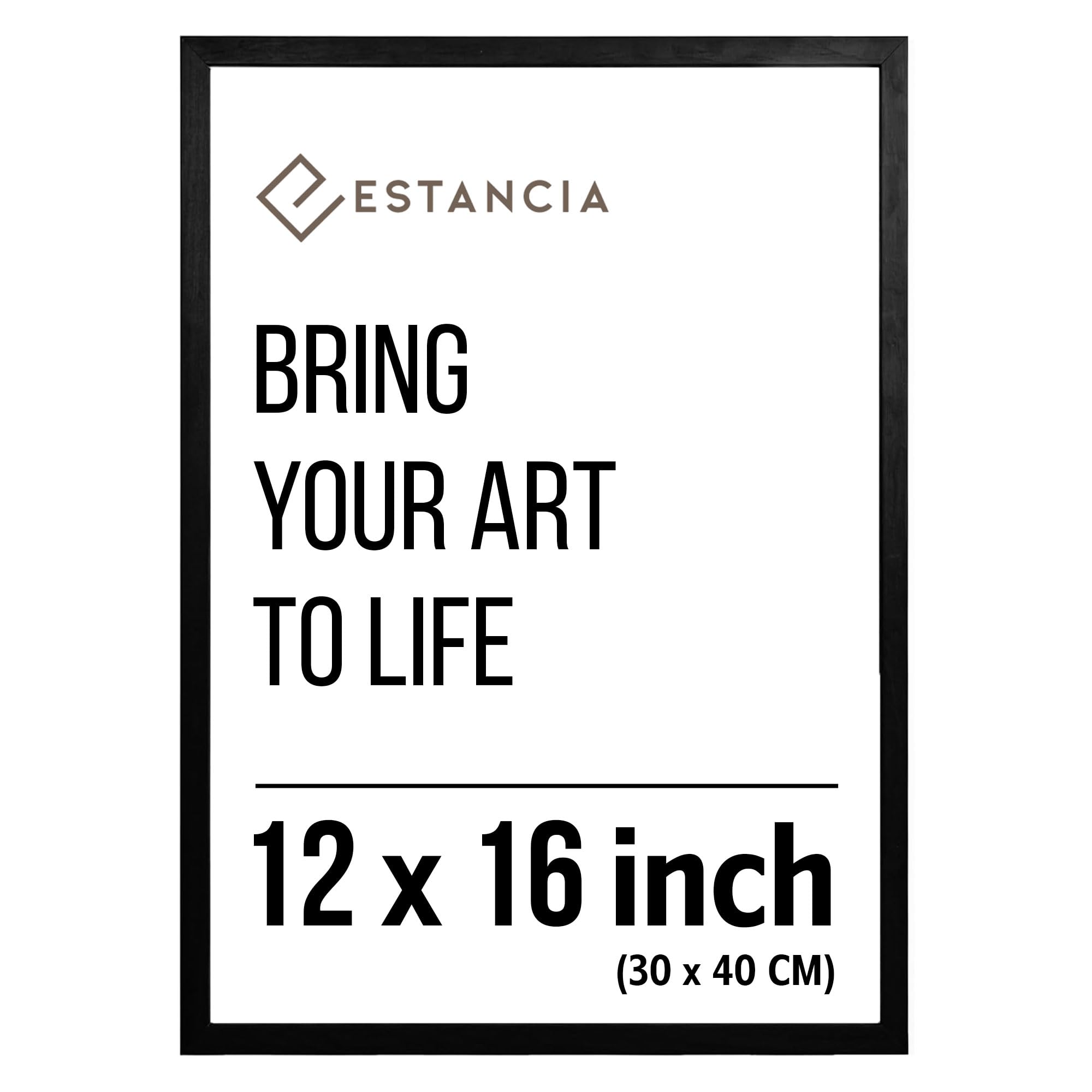 Estancia Black Pine Wood Photo Frame 12X16 Inch (30X40 Cm) With Shatterproof Acrylic Glass | Modern 12 X 16 Inch (30 X 40 Cm) Wooden Picture Frame