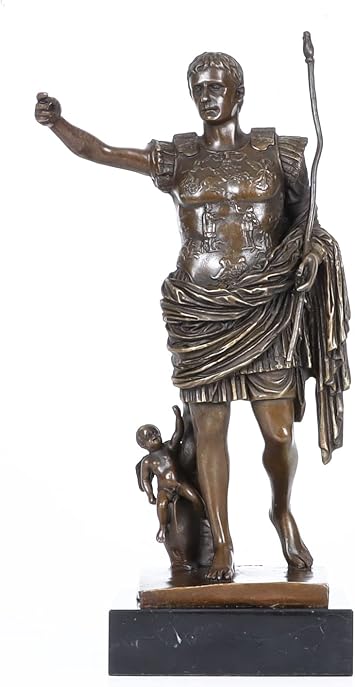 Bronze Octavian Augustus Statue Famous Sculpture Roman Emperor Augustus Caesar Collectible Figurine Home Decor 12.2" H