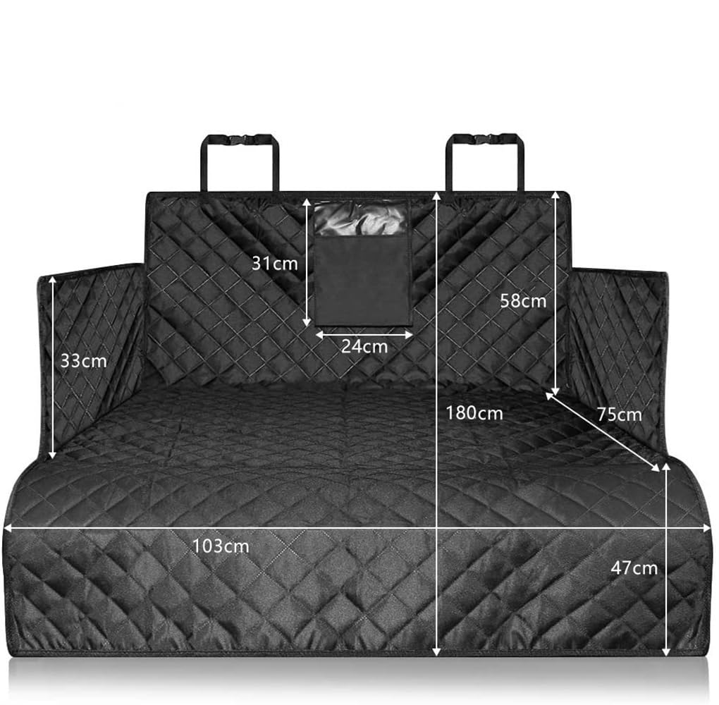 Funda Asiento Coche Perro Funda para Asiento de Coche para Perros, Funda para Maletero, Alfombrilla transportadora para Perros, Hamaca Cubre Asientos Coche Perro
