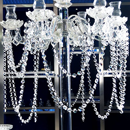 Kipetto 33Ft Crystal Acrylic Gems Bead Strands Hanging Clear Diamond Chain For Wedding Birthday Party Decorations #TOP1