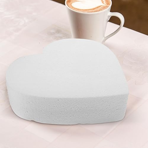 Miniatura 4 de Luxshiny Pastel de espuma para pastel de espuma de 8 pulgadas, modelos falsos en forma de corazón, 2 piezas de embrión de poliestireno, adorno para