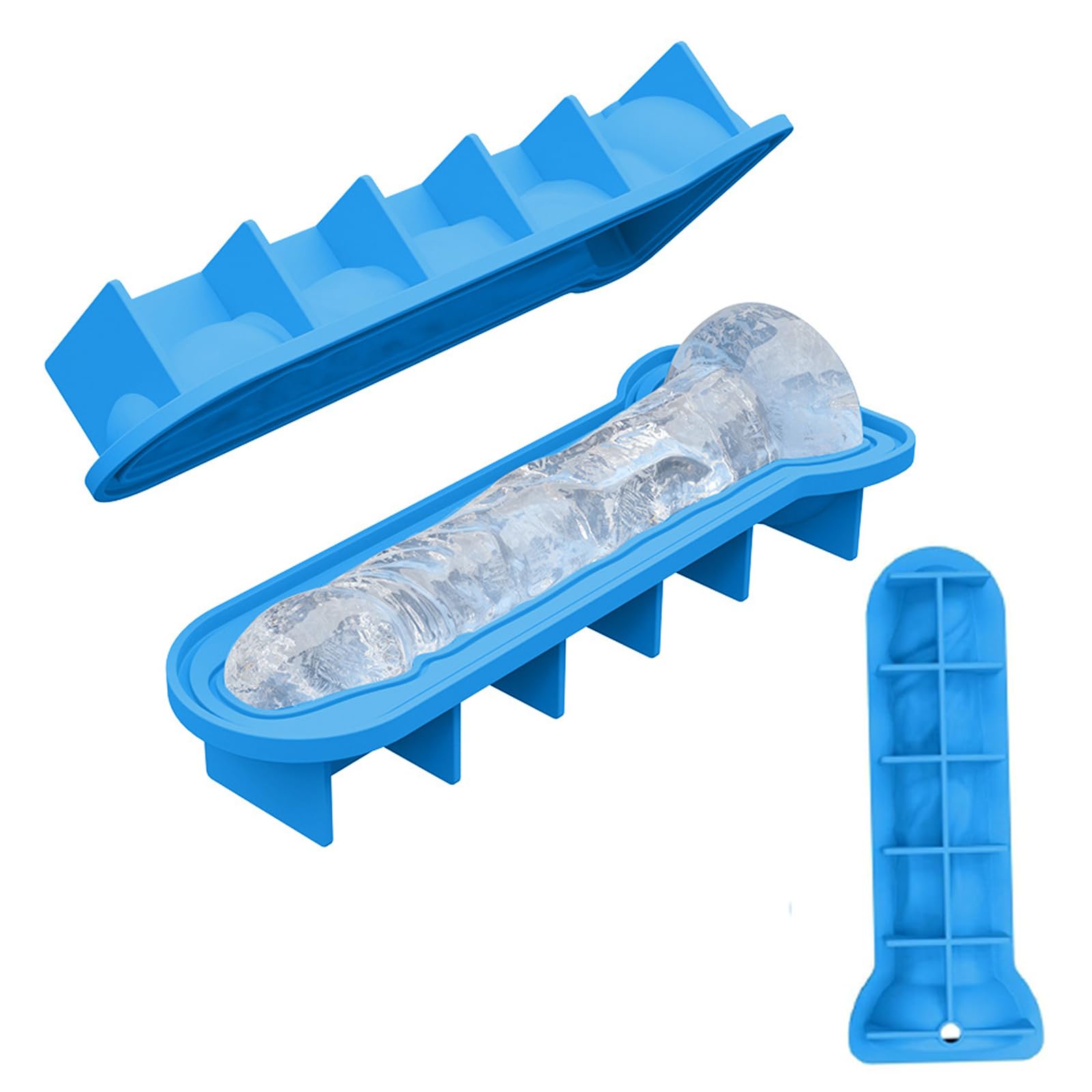 Funny Silicone Adult Prank Ice Cube Mold,Prank Ice Cube Tray Mold,Funny Silicone Ice Cube Mold,Tray Prank Mold Party Ice Ice Tray,Cocktails,Making Ice Cubes and Fun Iced Coffee Cubes (Blue)