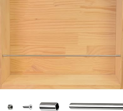 SOBS Stainless Steel Shelf Rail Fence Set 39 35 26 22 20 18 14 Inch, Modern Guardrail Retaining Bar Stopper for Falling Prevention, DIY Home Decorative Pole Rod Customizable Length8 Pcs,17in/43cm