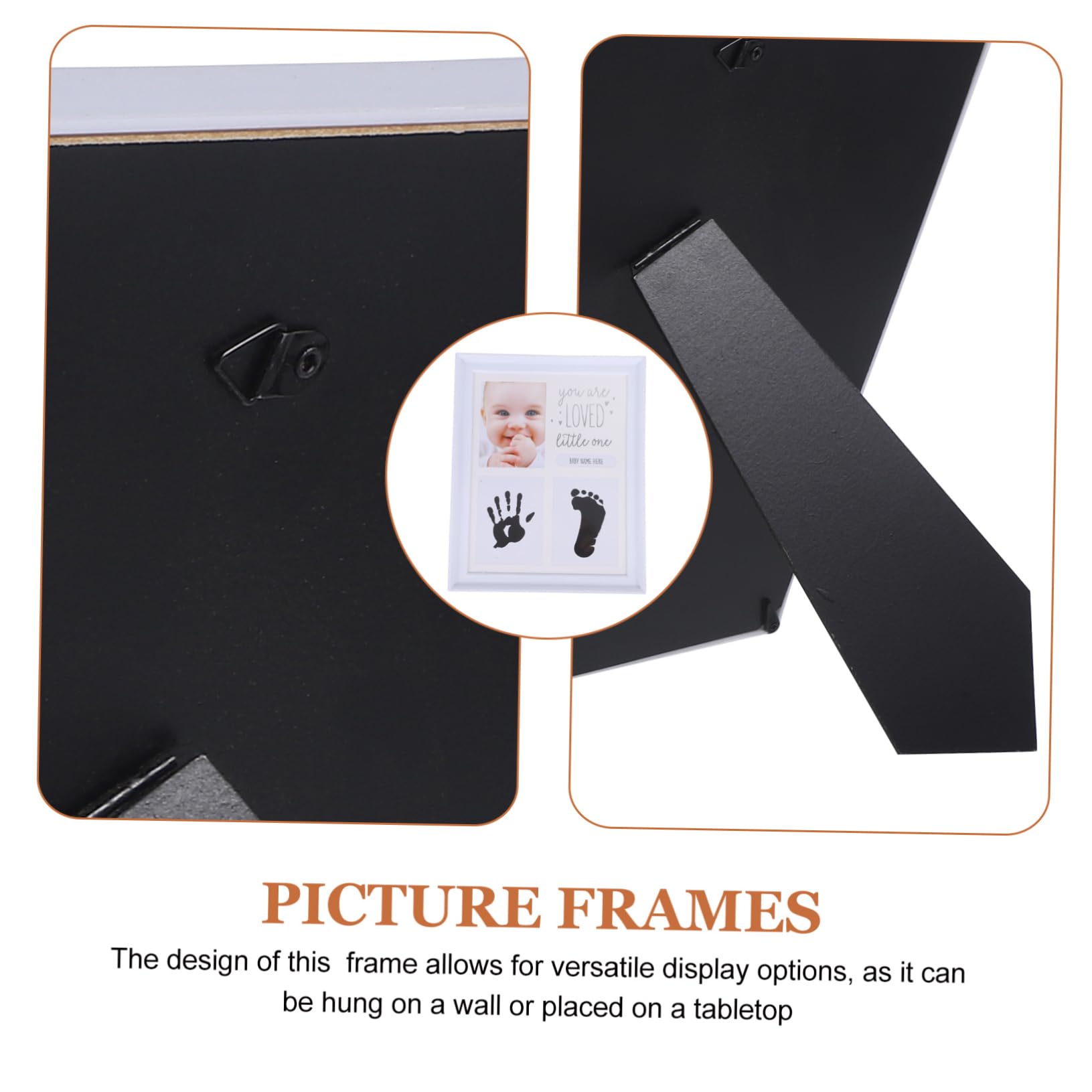 HAPINARY Sturdy Milestone Photo Frame Baby Hand Foot Print for Baby Shower Present