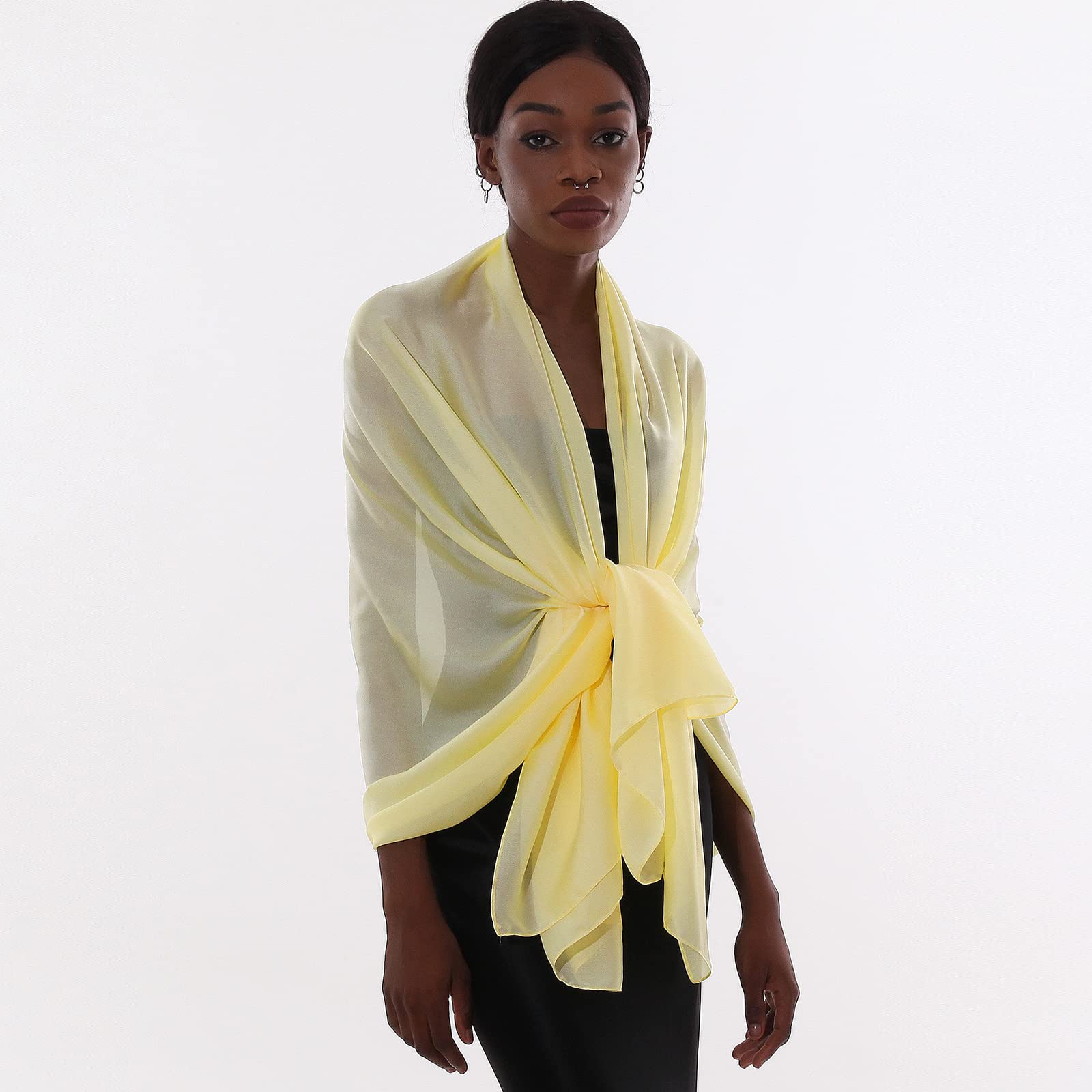 Sciarpa Donna Leggera Scialle Sciarpe Elegante Cerimonia Foulard Pashmina Scilla Stole Primavera Estate