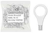 Vista 30 de haisstronica Conectores de cable no aislados, 30 terminales de horquilla de 1/4 ", kit de cobre con costura soldada AWG 8