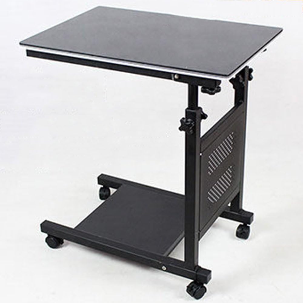 LVZAIXI Mr Laptop Stand Adjustable Computer Standing Desk Wheels Portable Side Table For Bed Sofa Cart Tray For Reading Eating (Color : 1)