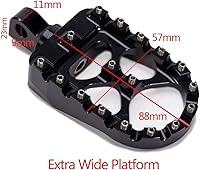 Vista 5 de CNC - Estriberas de pie ancho con giro de 360°, estilo MX Chopper Bobber, para Harley Dyna Sportster Fatboy Iron 883, Negro