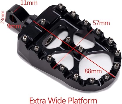 Hopider CNC Wide Foot Pegs 360 Roating MX Chopper Bobber Style for harley Dyna Sportster Fatboy Iron 883,Black