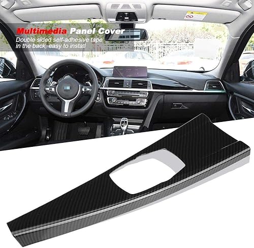 Miniatura 5 de YIWANG Cubierta de panel multimedia interior de ABS, 1 pieza para BMW Serie 3 GT F30 F33 F34 F36 316 318 320 2013-2018 accesorio de coche (fibra de