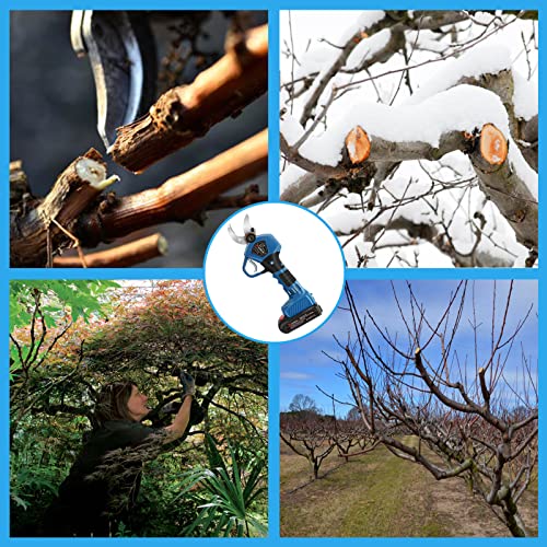 Komok Electric Pruning Shears, Cordless Battery Powered Electric Pruners, Tree Branch Cutter With 2Pcs Rechargeable 2Ah Lithium Batteries, 40 Mm (1.57 Inch) Cutting Diameter, 6-7 Working Hours #TOP5