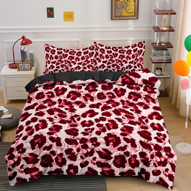 Funda nórdica cama 90 roja de microfibra de 110g/㎡ con almohada