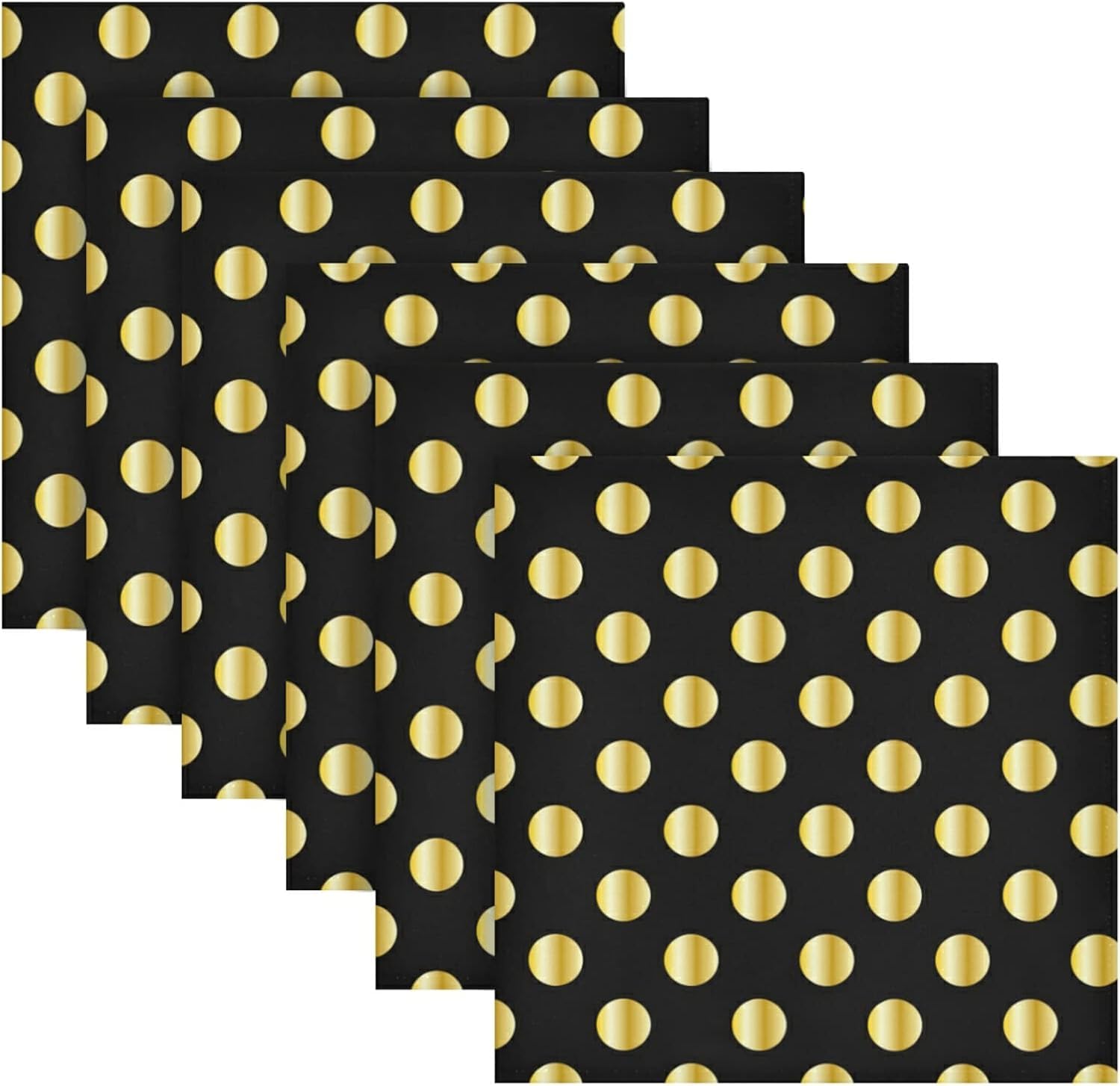 LUDALY 20pcs Disposable Paper Polka Dot Napkins Wedding Party/Christmas Napkins | Birthday Party Tableware (Black & Gold)