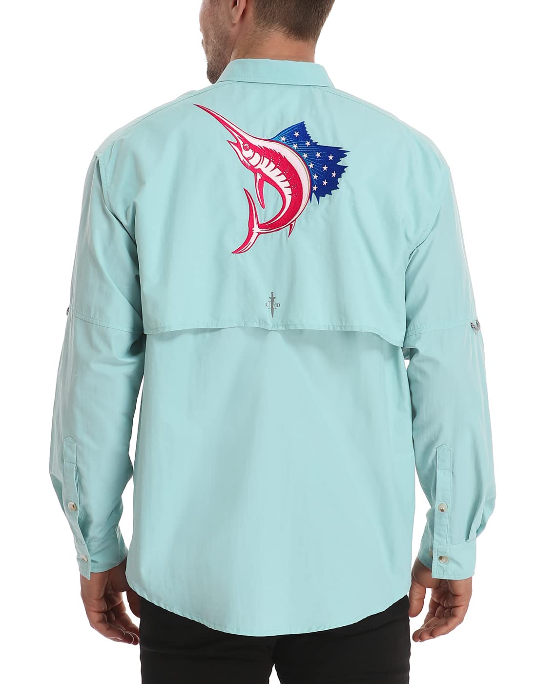 LRD Men's UPF 30 Long Sleeve Fishing Shirts Button Down Sun Protection Shirt