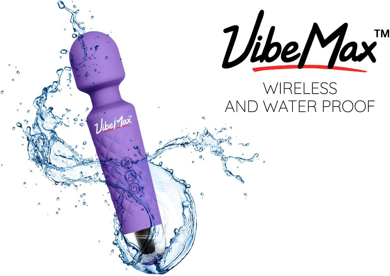 VibeMax Rechargeable Personal Massager - Powerful Multi Speed Vibration - Whisper Quiet - Waterproof - for Muscle Tension Relief in Neck, Back, Shoulders, Legs and Feet - Purple