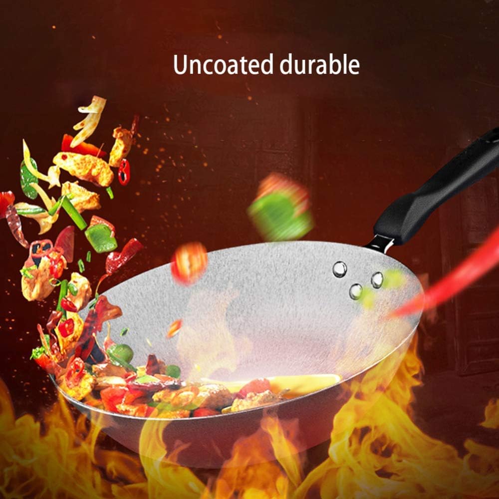 Saute Pans,Cookware,Wok,Frying Pan,Non-scalding Handle,Non-Stick Gas Kitchen Cooker with Glass lid,Suitable for All Heat Sours,Easy to Clean Stir Fry Pan / 32CM