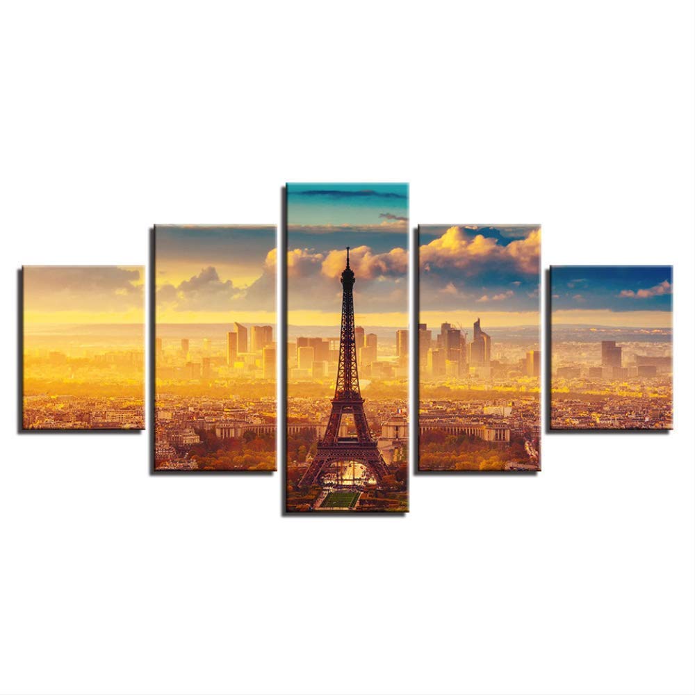 Photo Tour Eiffel pour décoration de salon grand tableau crépuscule zen