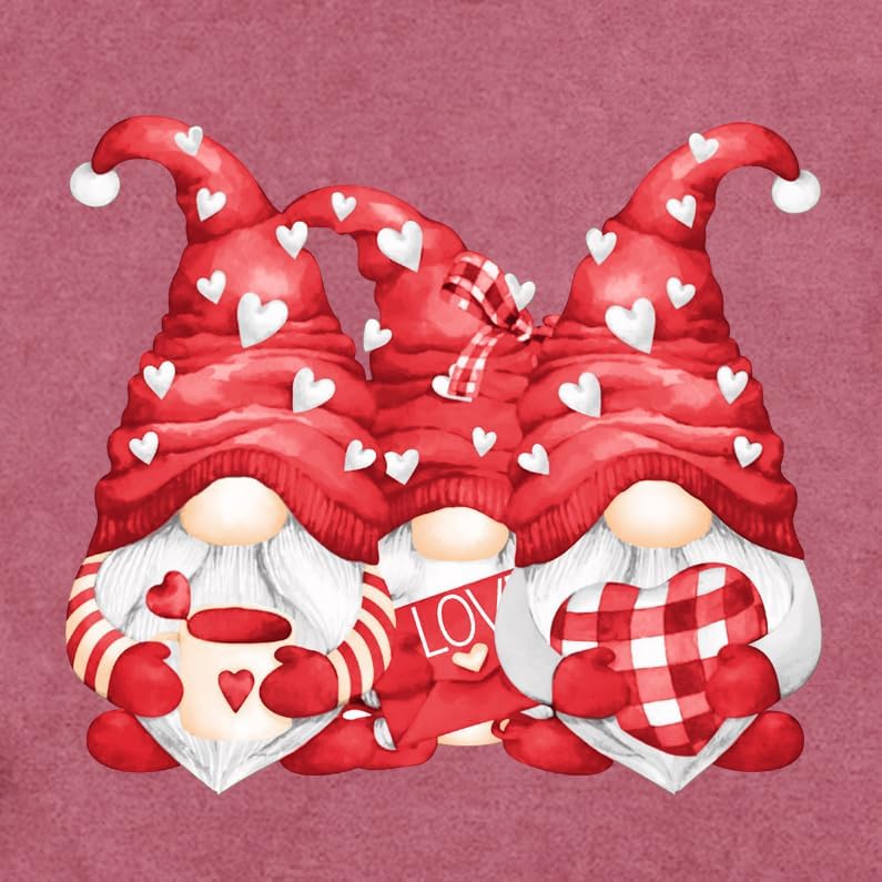 Women Valentines Day Shirts Cute Gnome Love Heart T-Shirt Casual Lover Wife Day Tee Tops - Image 5