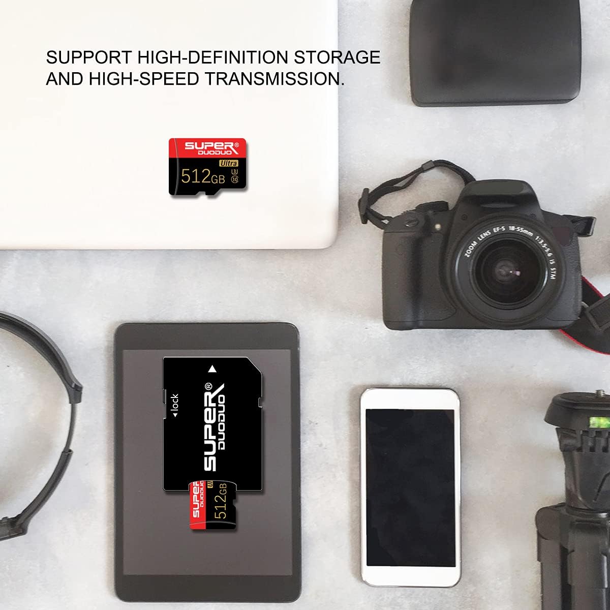512GB Micro SD Card Class 10 Micro SD Memory Card for Camera,GOPRO High Speed SD Memory Cards + SD Card Adapter for Android Smartphone,Digital Camera,Tablet and Drone