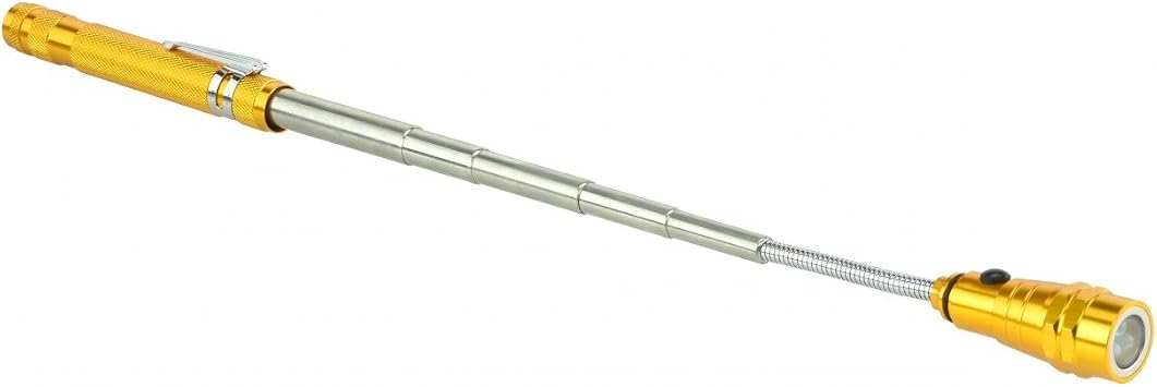 LED Flashlight with Telescope Magnetic Pickup Flex Head Magnetic Front and Back