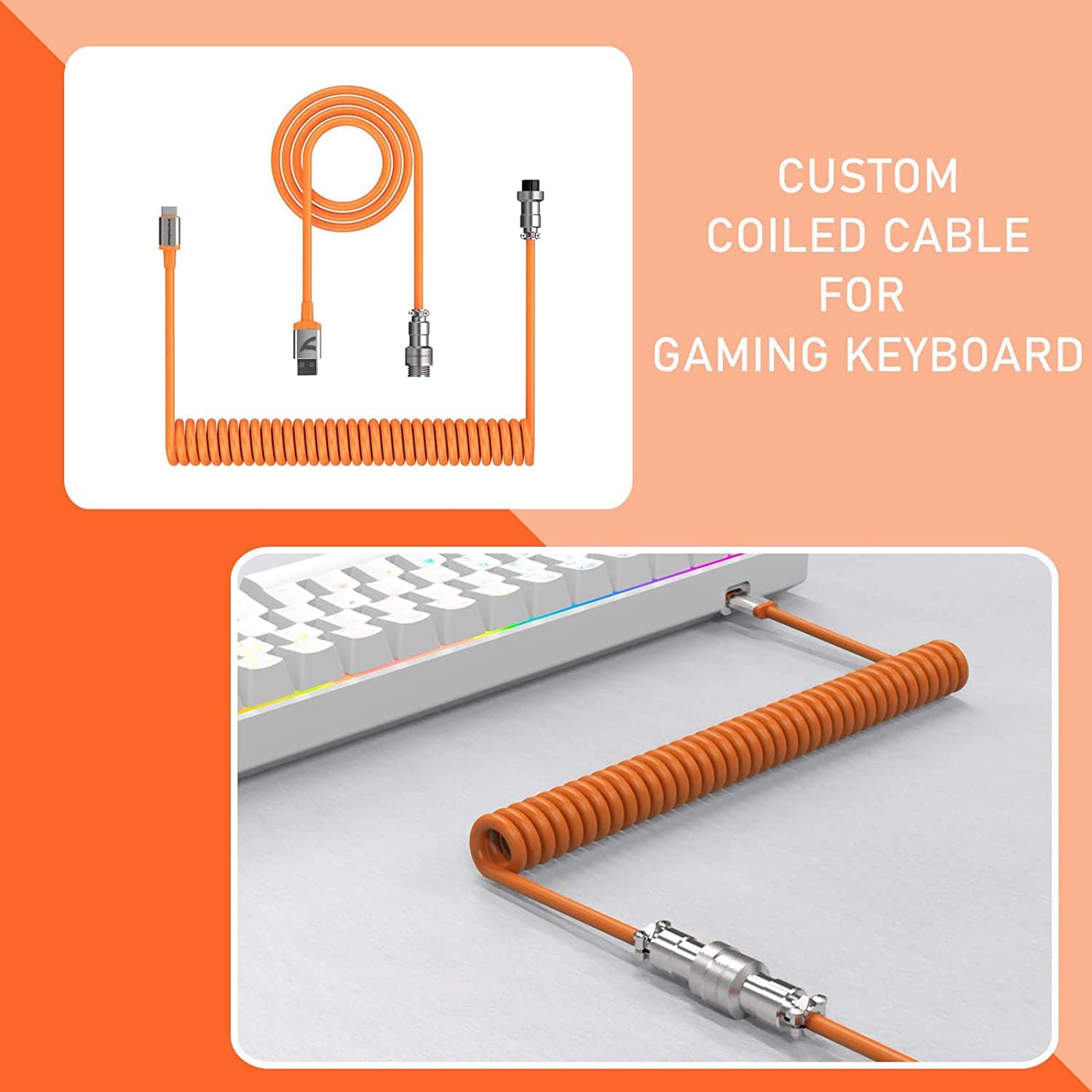 Amazon.co.jp: C04 2イン1 カスタムコイル状USB Cケーブル ゲーム用