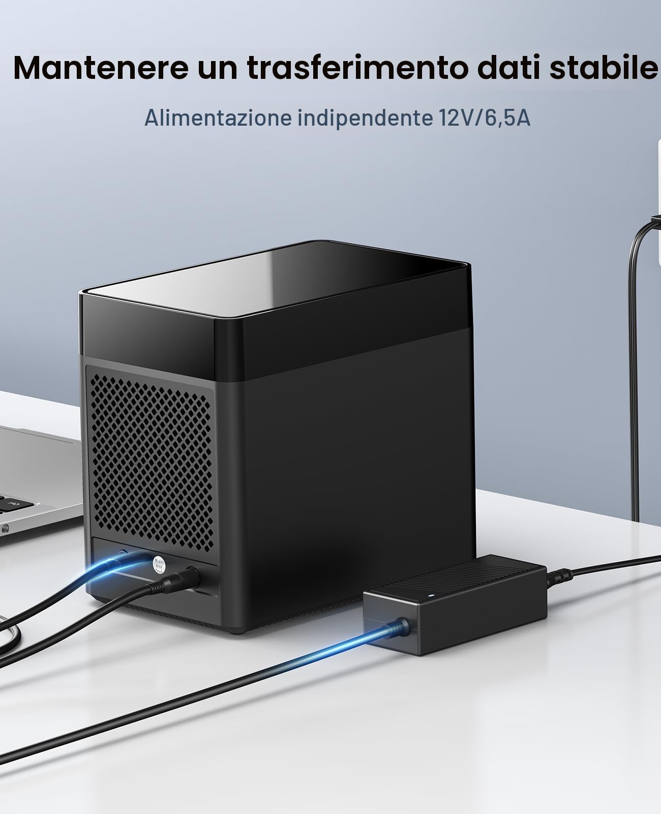 ORICO Docking Station 5 bay USB 3.0 Tool-free Custodia per disco rigido magnetica 3.5" per SATA External Hard Drive SATA3.0 da 5x18TB con adattatore 12V6.5A compatibile con Windows/Mac/Linux