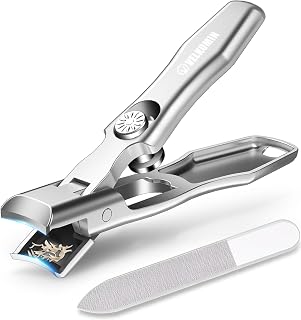 Heavy Duty Nail Clippers for Men with Catcher, Toe Nail Clippers for Thick Nails, Wide Opening, Self Collecting, Ultra-Sharp and Durable EDC Fingernail Toenail Clippers for Men and Women