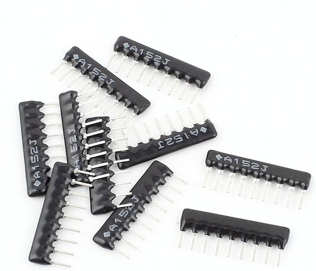 10 Pcs Fixed Resistors 1/8W 1.5K Ohm 9-Pin SIP Through Hole Network Single Resistors Resistors 2.54mm